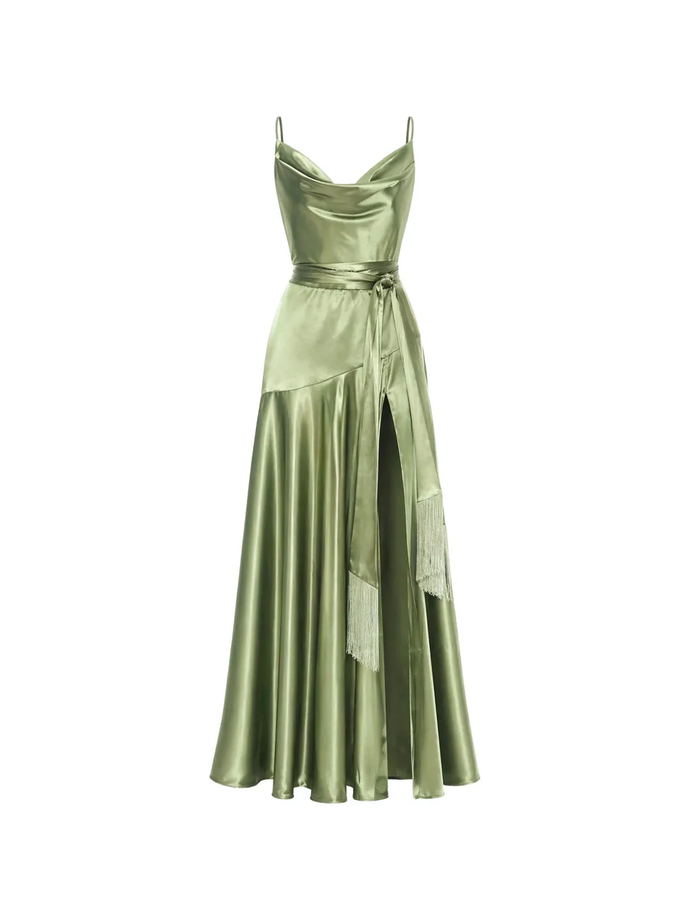 Bronx and Banco Leo fringed-belt dress - Verde