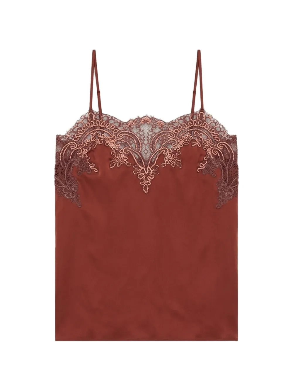 Fortela Brianne lace-trimmed sleeveless blouse - Marrone
