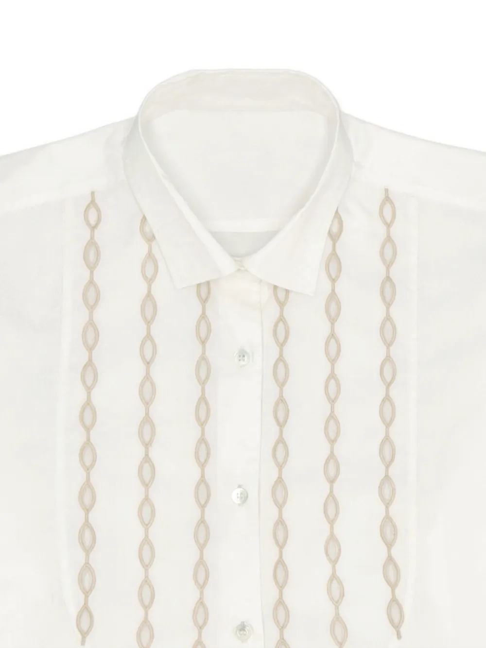 Fortela Frederique Embroidered Poplin Shirt in White, view 4
