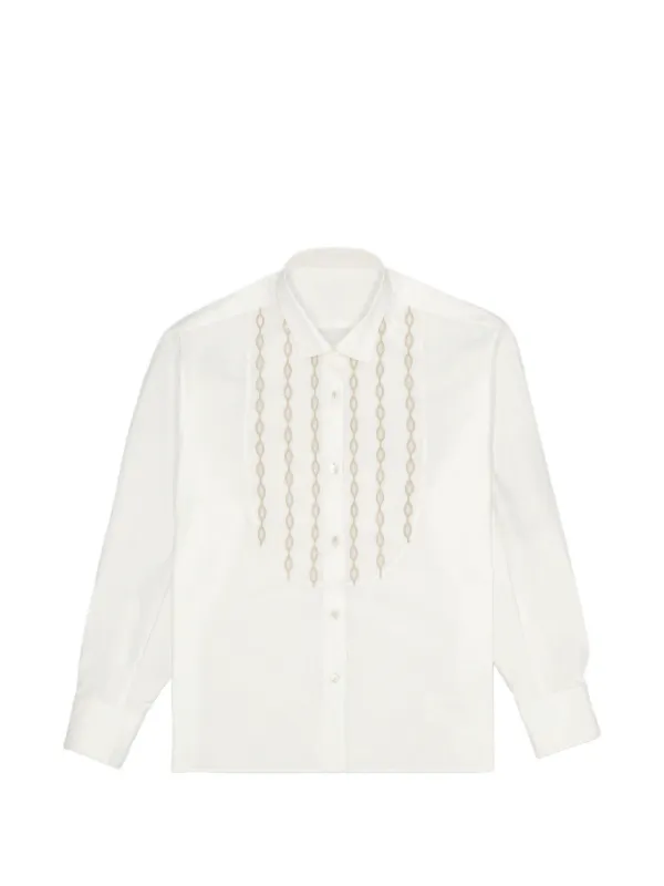 Fortela Frederique Embroidered Poplin Shirt in White