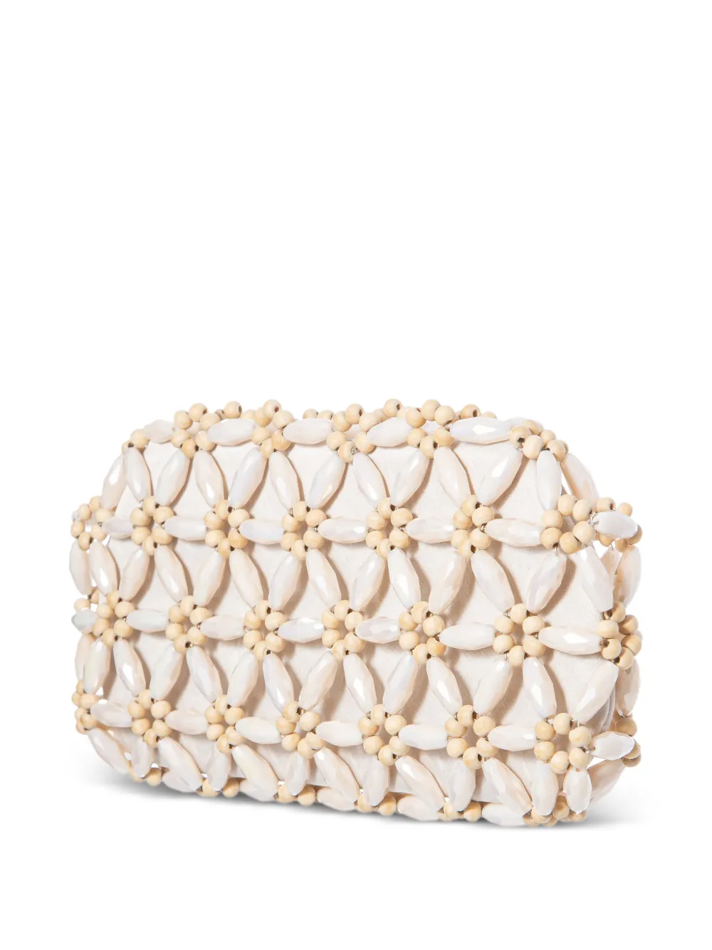 0711 Tebea clutch verfraaid met kralen Beige