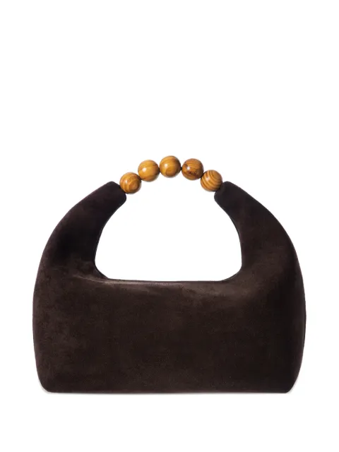 0711 Janie beaded suede tote bag