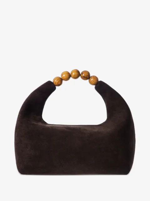 0711 Janie beaded suede tote bag