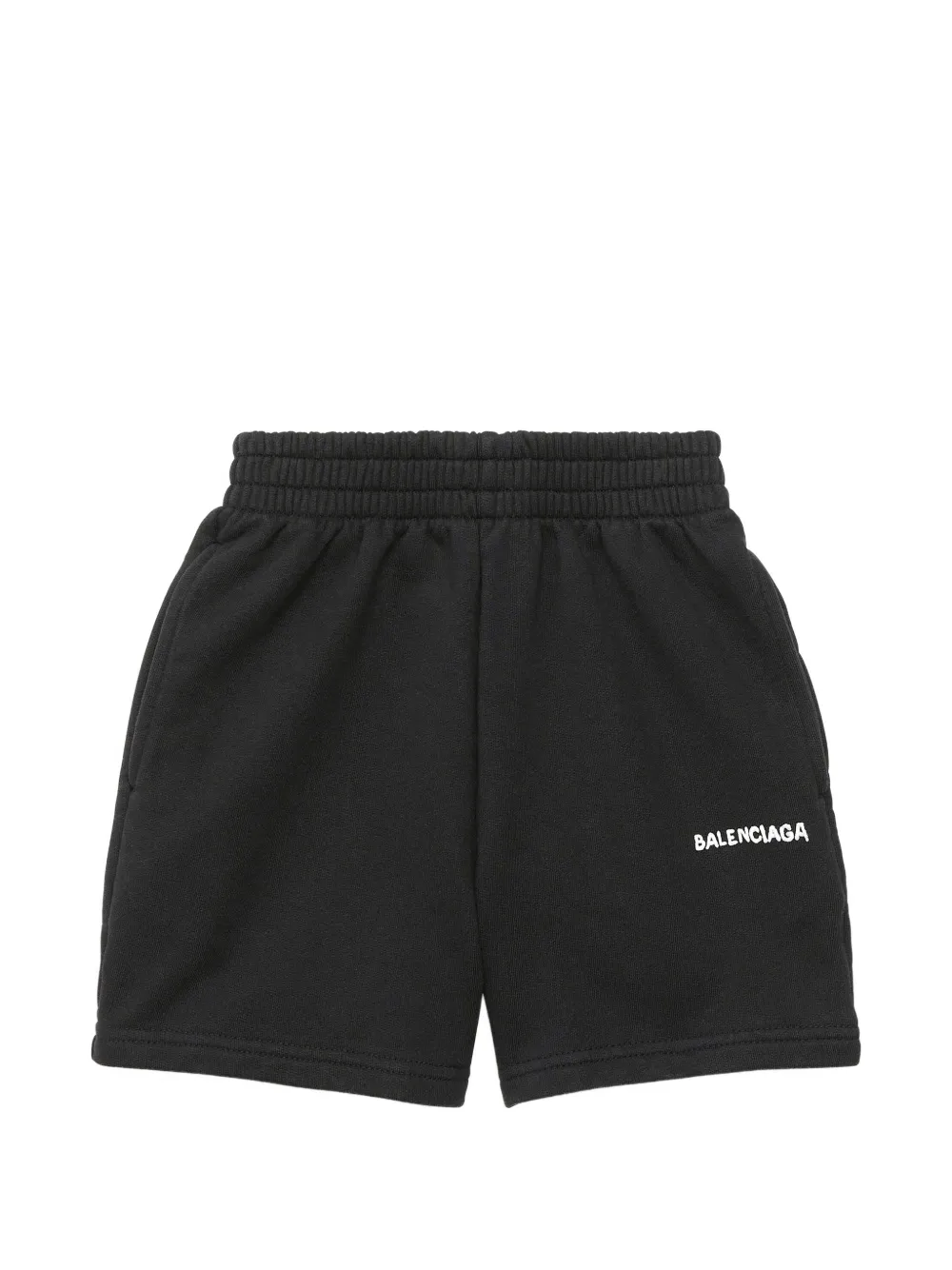 Balenciaga Kids logo-print cotton casual shorts - Nero