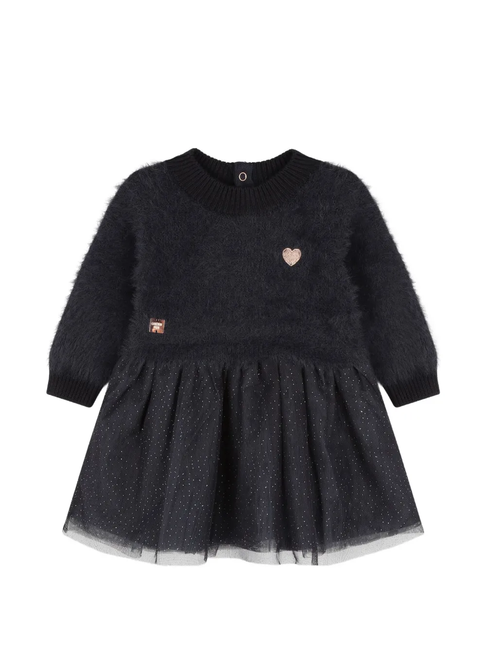 CARREMENT BEAU heart-motif glitter-tulle dress - Blue