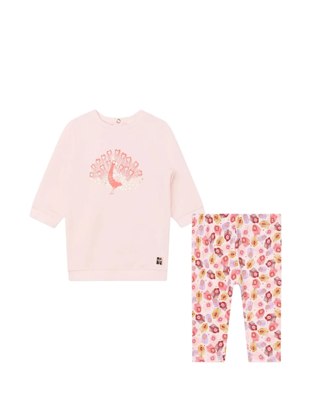 CARREMENT BEAU peacock-print trousers set (set of two) - Pink