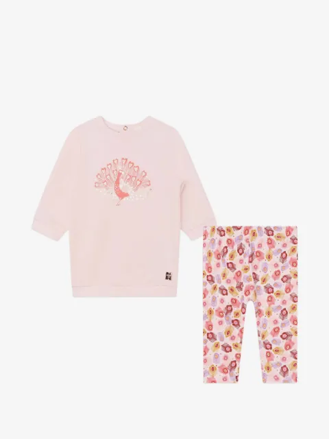 CARREMENT BEAU peacock-print trousers set (set of two)