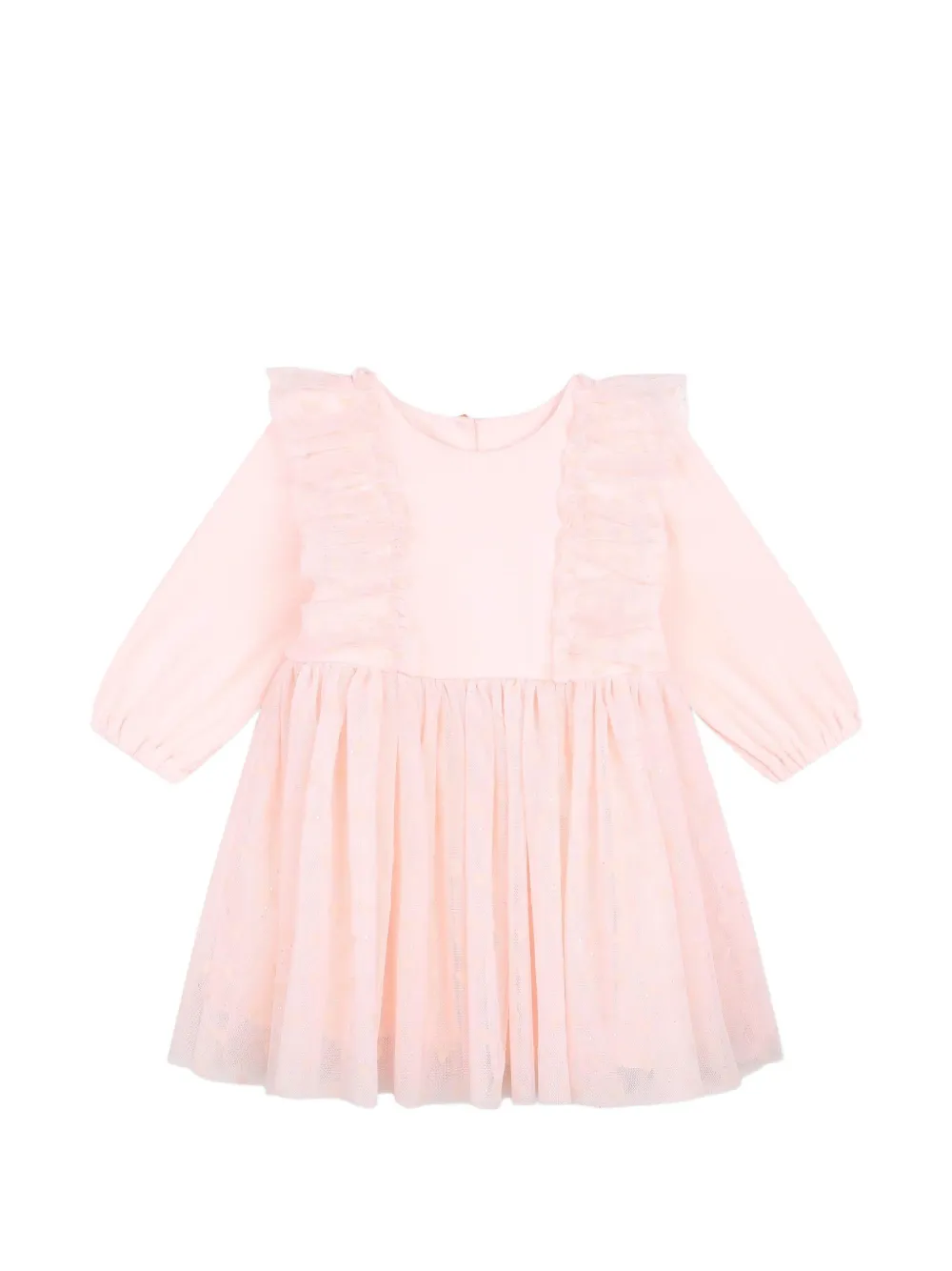 CARREMENT BEAU ruffled tulle-overlay dress - Pink