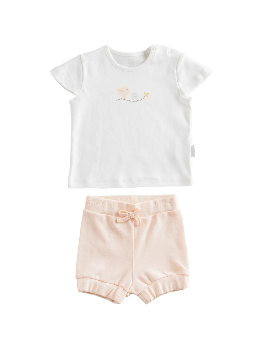 Andywawa bird-print cotton T-shirt and shorts set - White