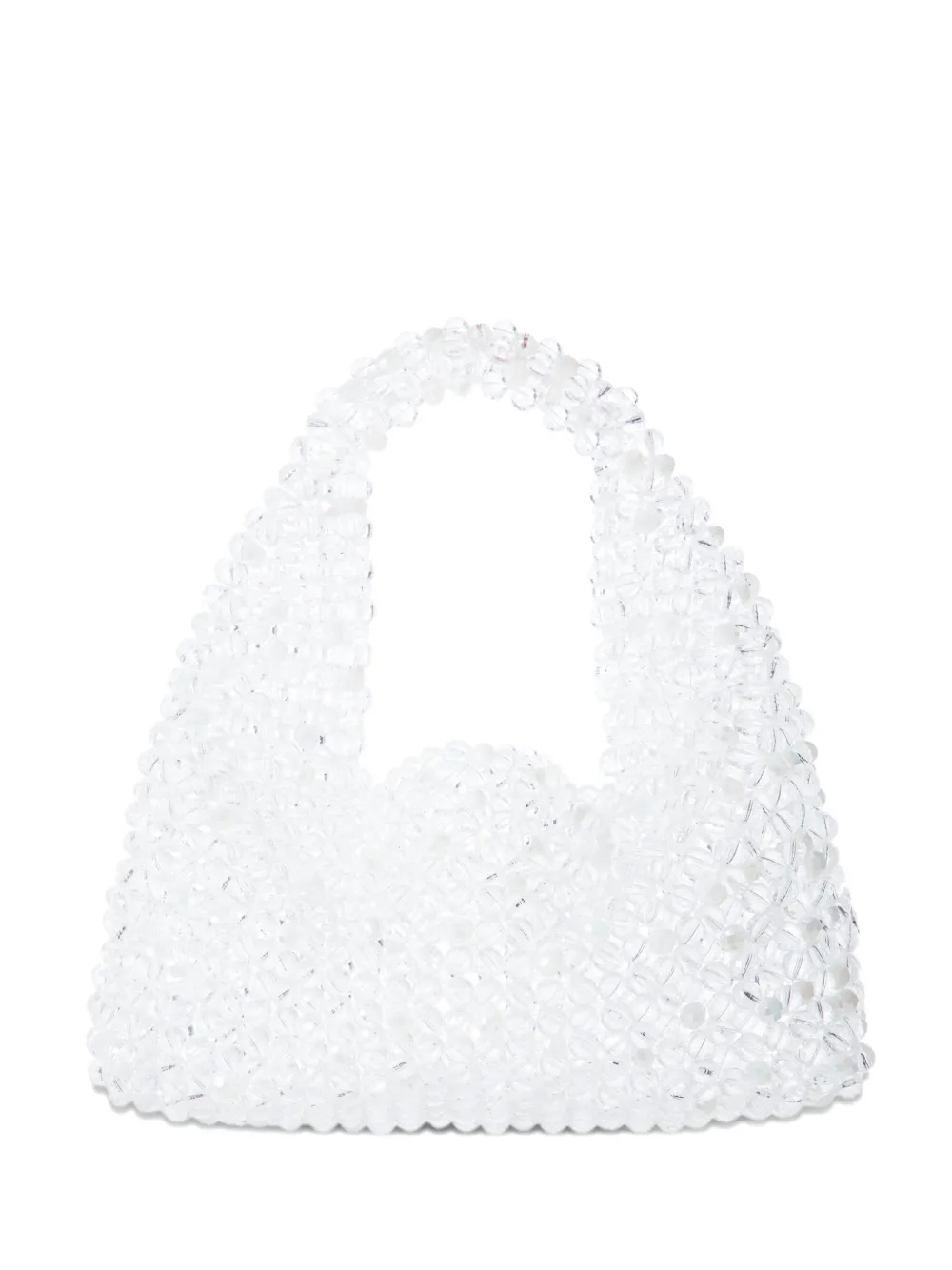0711 Jodie beaded tote bag - Bianco