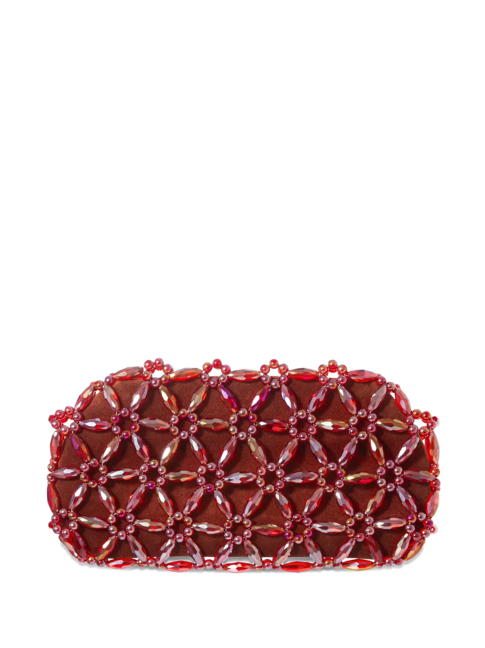 0711 Clutch Tebea con decorazione - Rosso