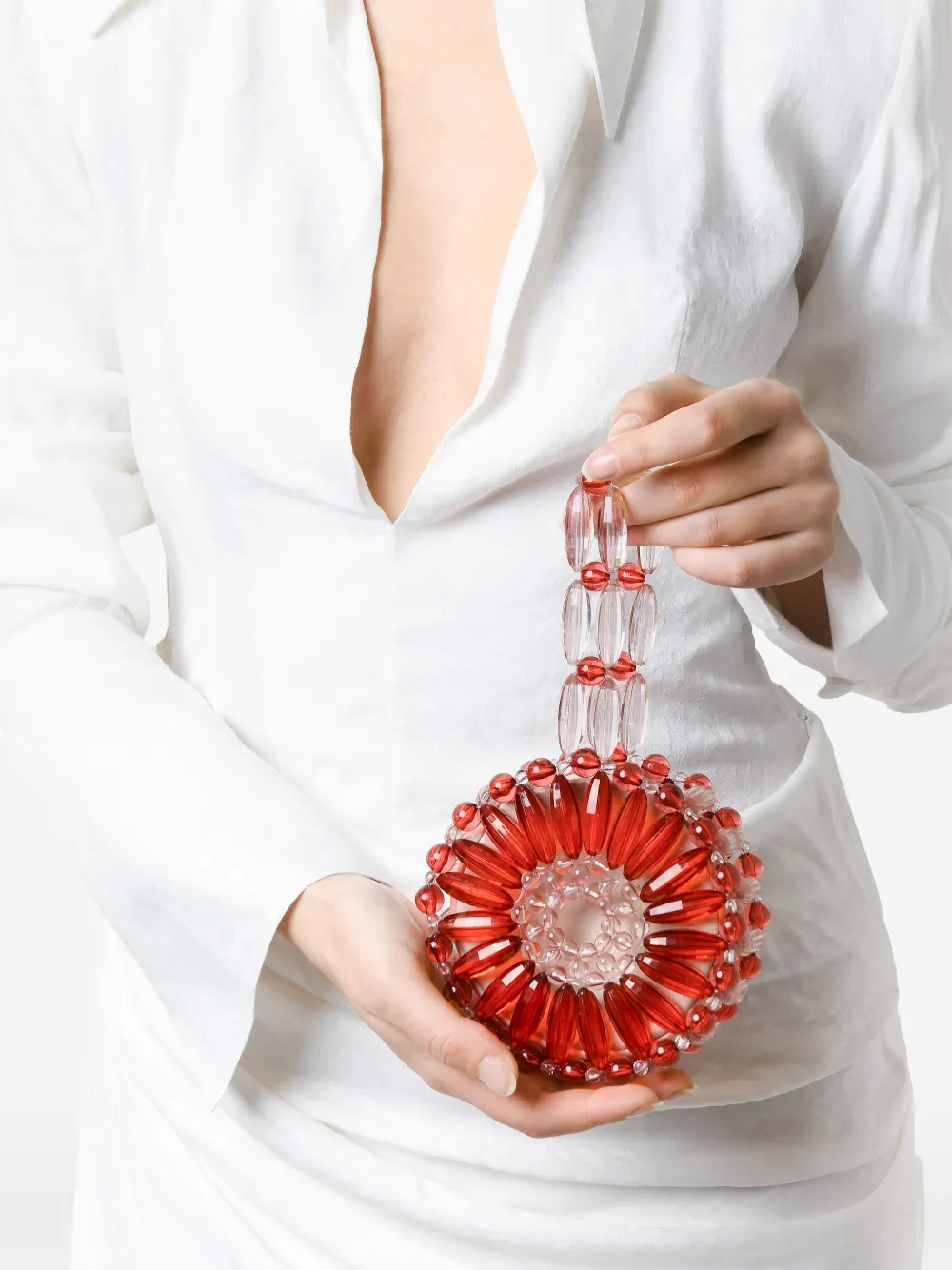 0711 Arya mini-tas met kralen Rood