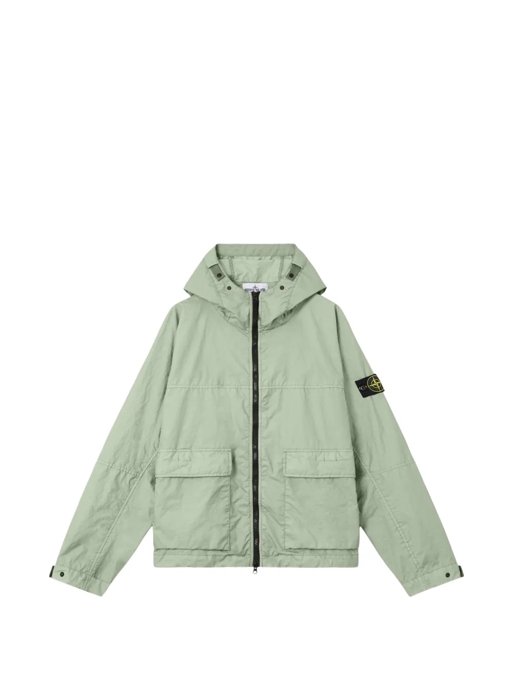 Stone Island logo-patch hooded parka - Verde
