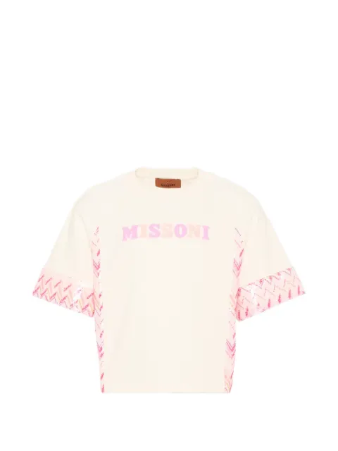 Missoni Kids sequin-embellished zig-zag T-shirt