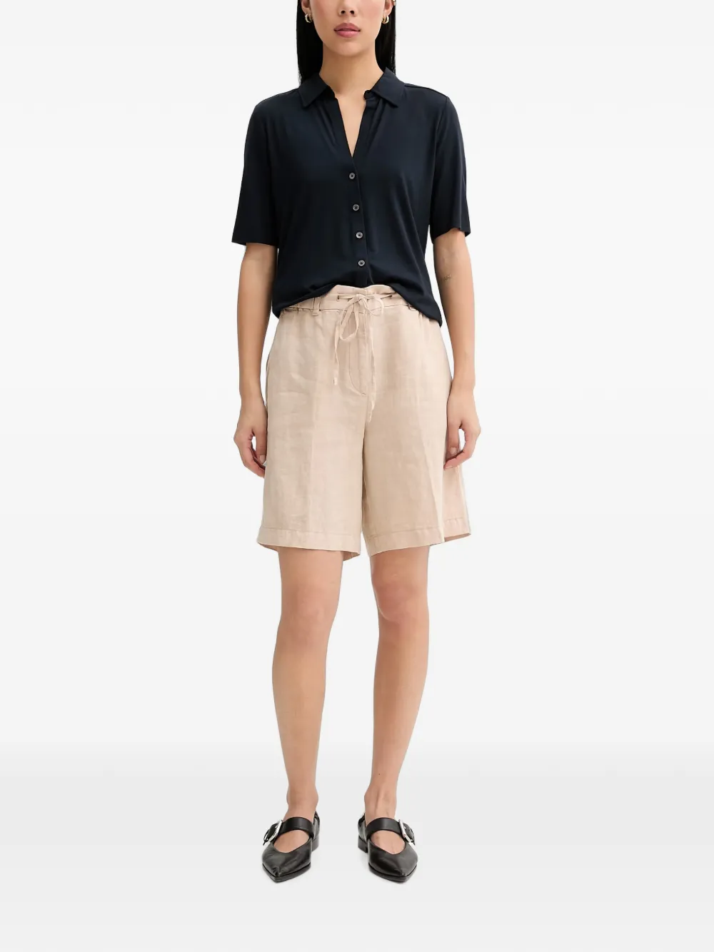 Marc O'Polo Button-up T-shirt Blauw