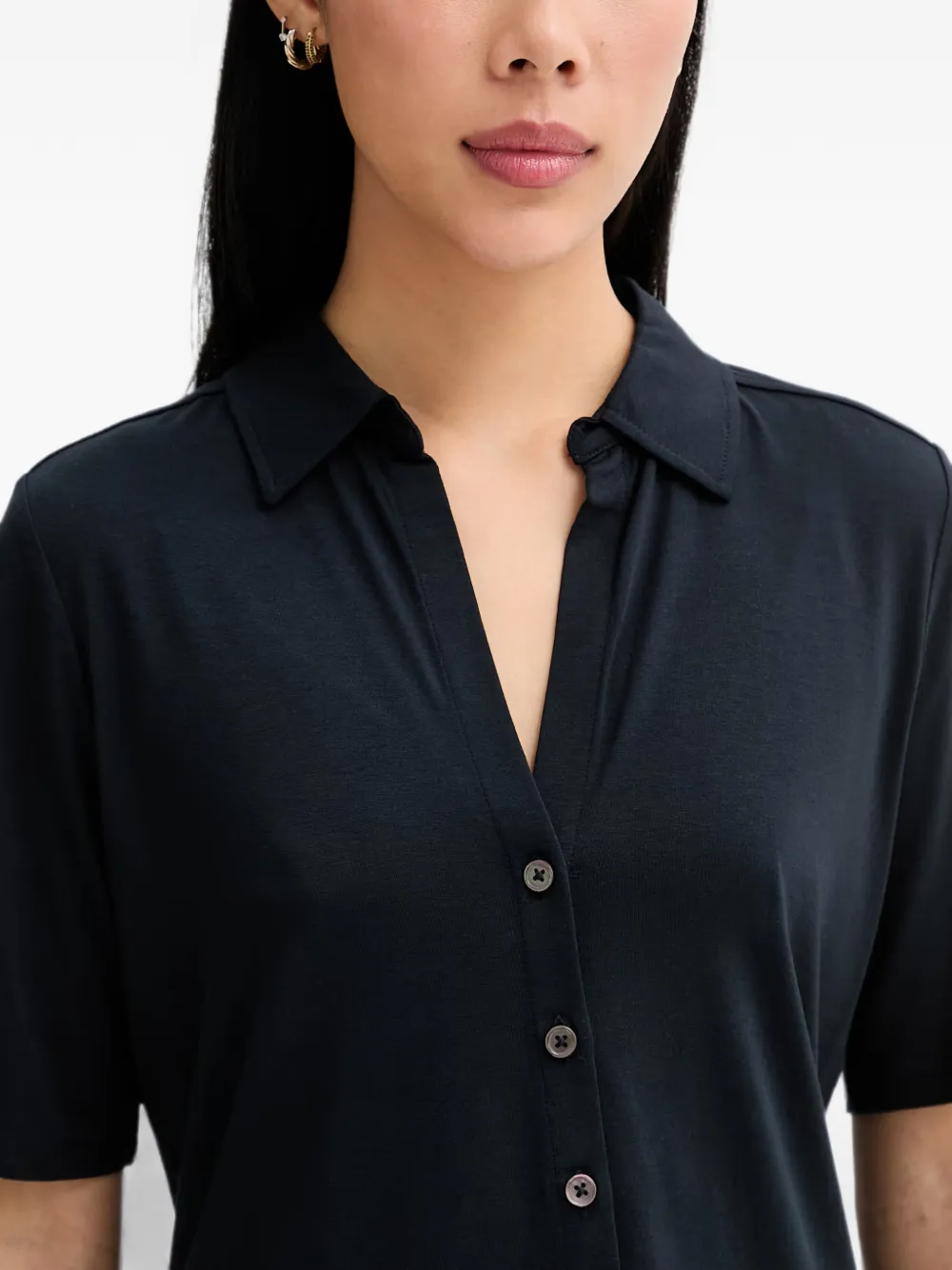 Marc O'Polo Button-up T-shirt Blauw
