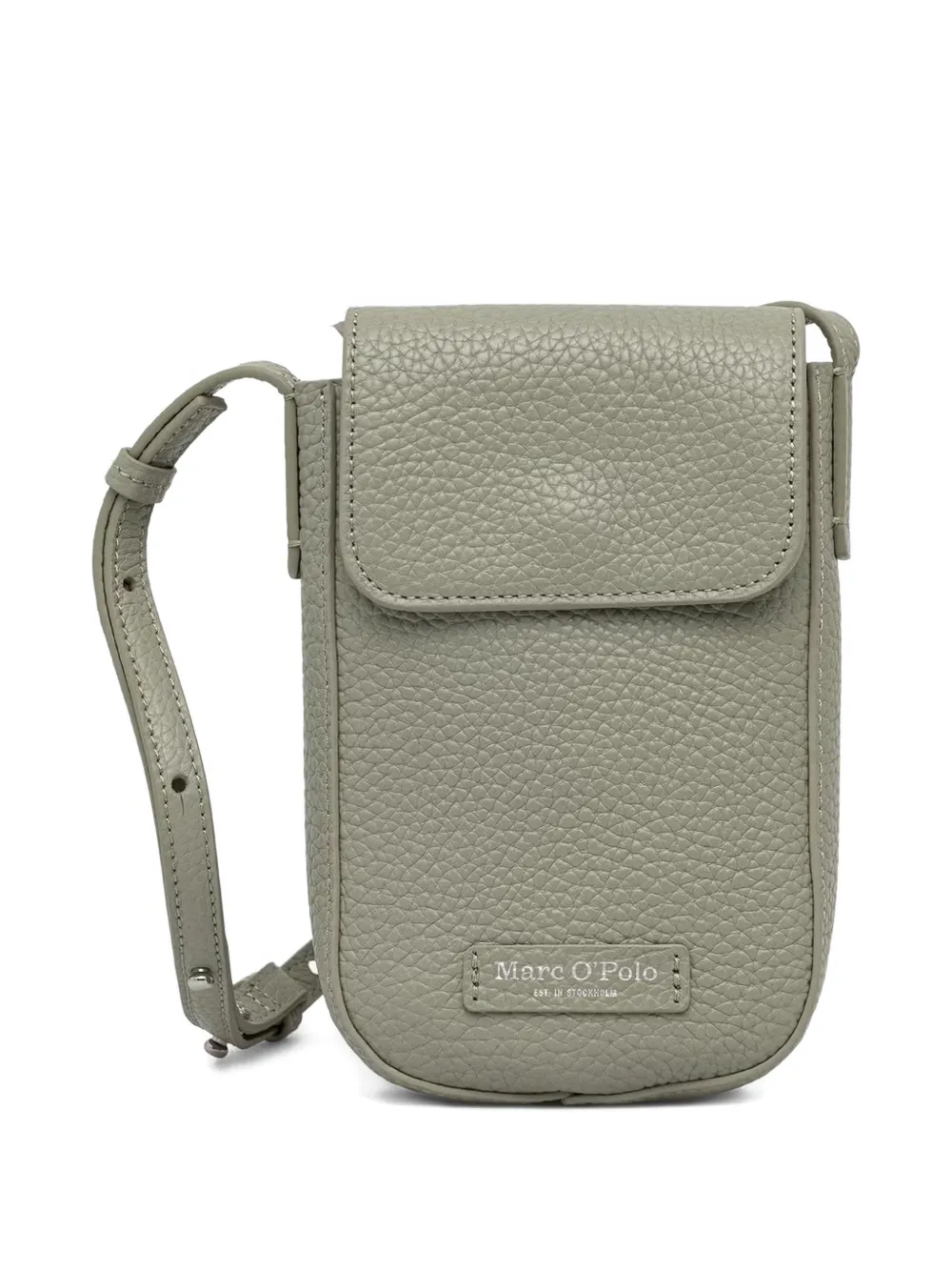 Marc O'Polo grained leather phone bag - Verde