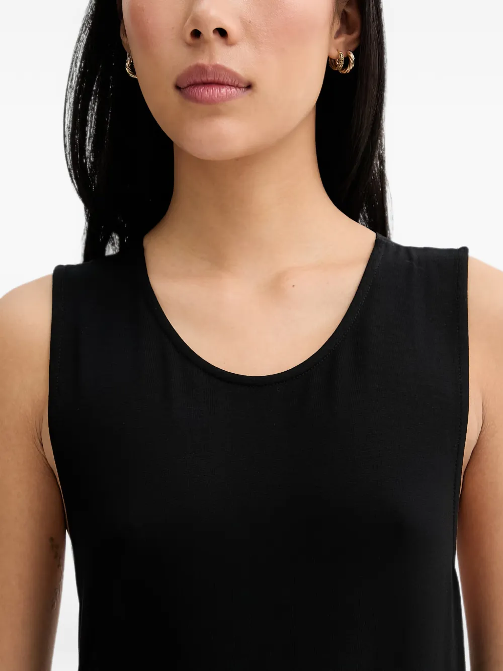 Marc O'Polo Maxi-jurk met gedraaid detail en diepe ronde hals Zwart