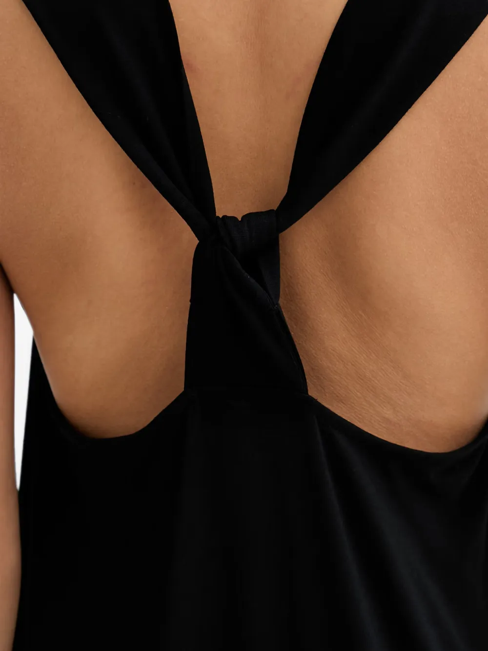 Marc O'Polo Maxi-jurk met gedraaid detail en diepe ronde hals Zwart