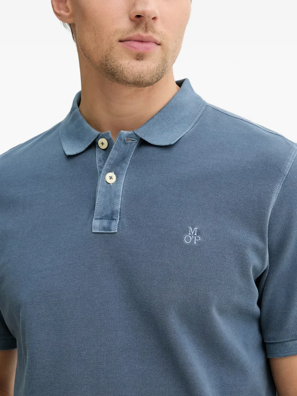 Marc O'Polo Piqué poloshirt met geborduurd logo Blauw