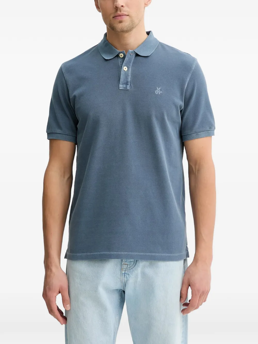 Marc O'Polo logo-embroidered piqué polo shirt - Blu