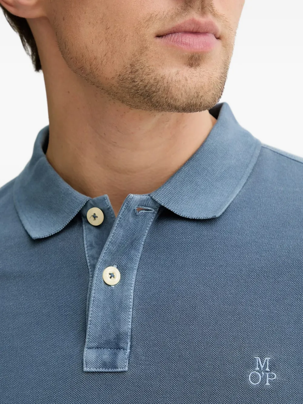 Marc O'Polo Piqué poloshirt met geborduurd logo Blauw