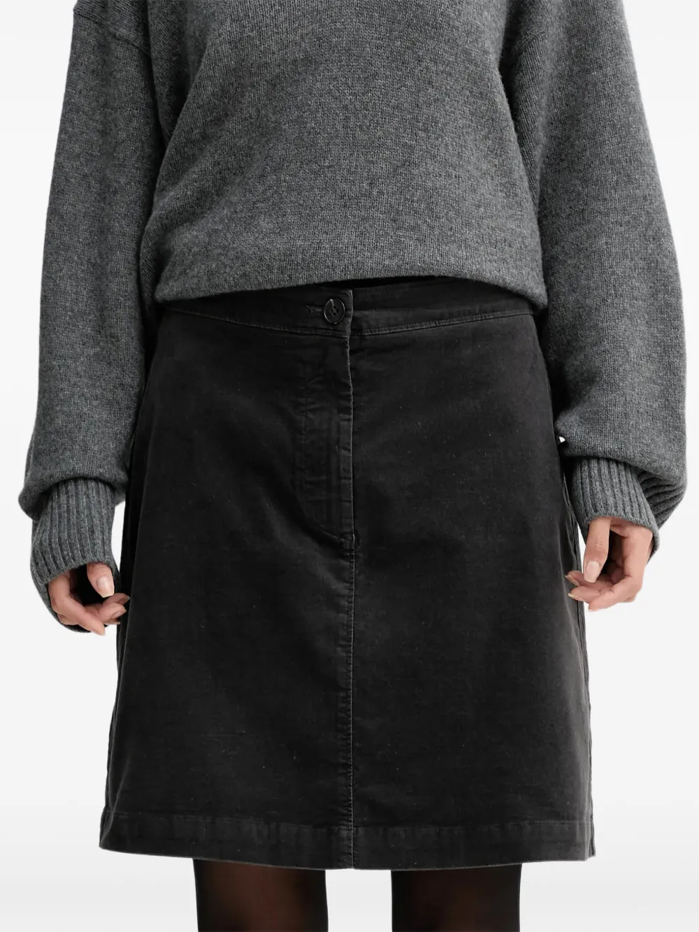 Marc O'Polo button-fastening A-line skirt - Nero