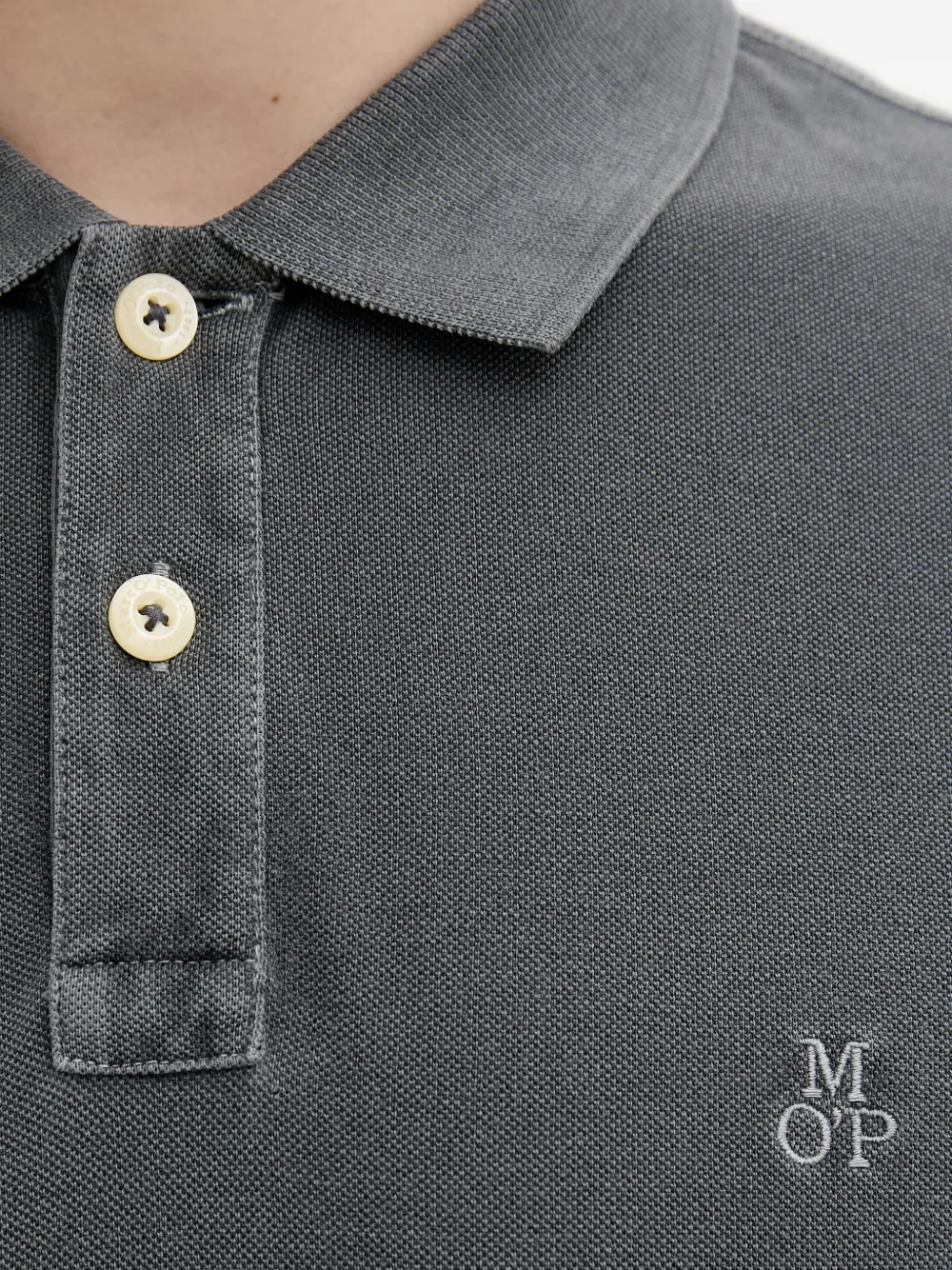 Marc O'Polo Piqué poloshirt met geborduurd logo Grijs