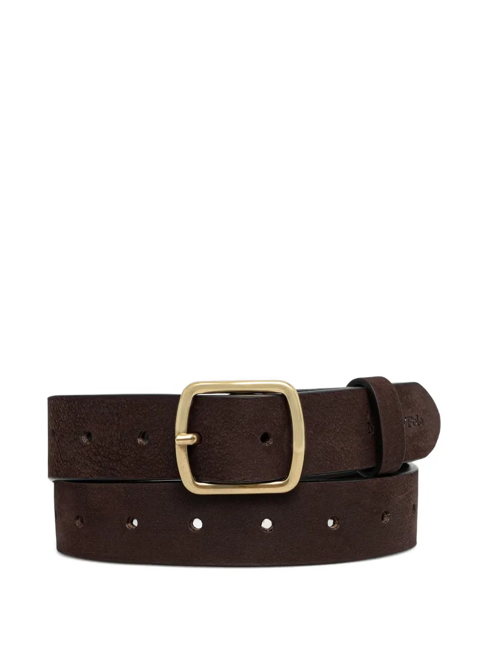 Marc O'Polo logo-motif leather belt - Marrone