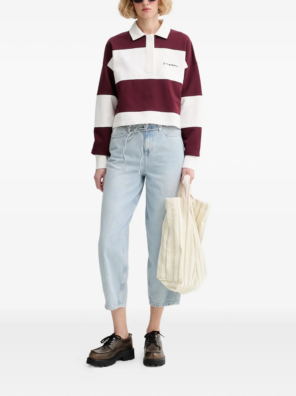 Marc O'Polo Gestreept poloshirt Rood
