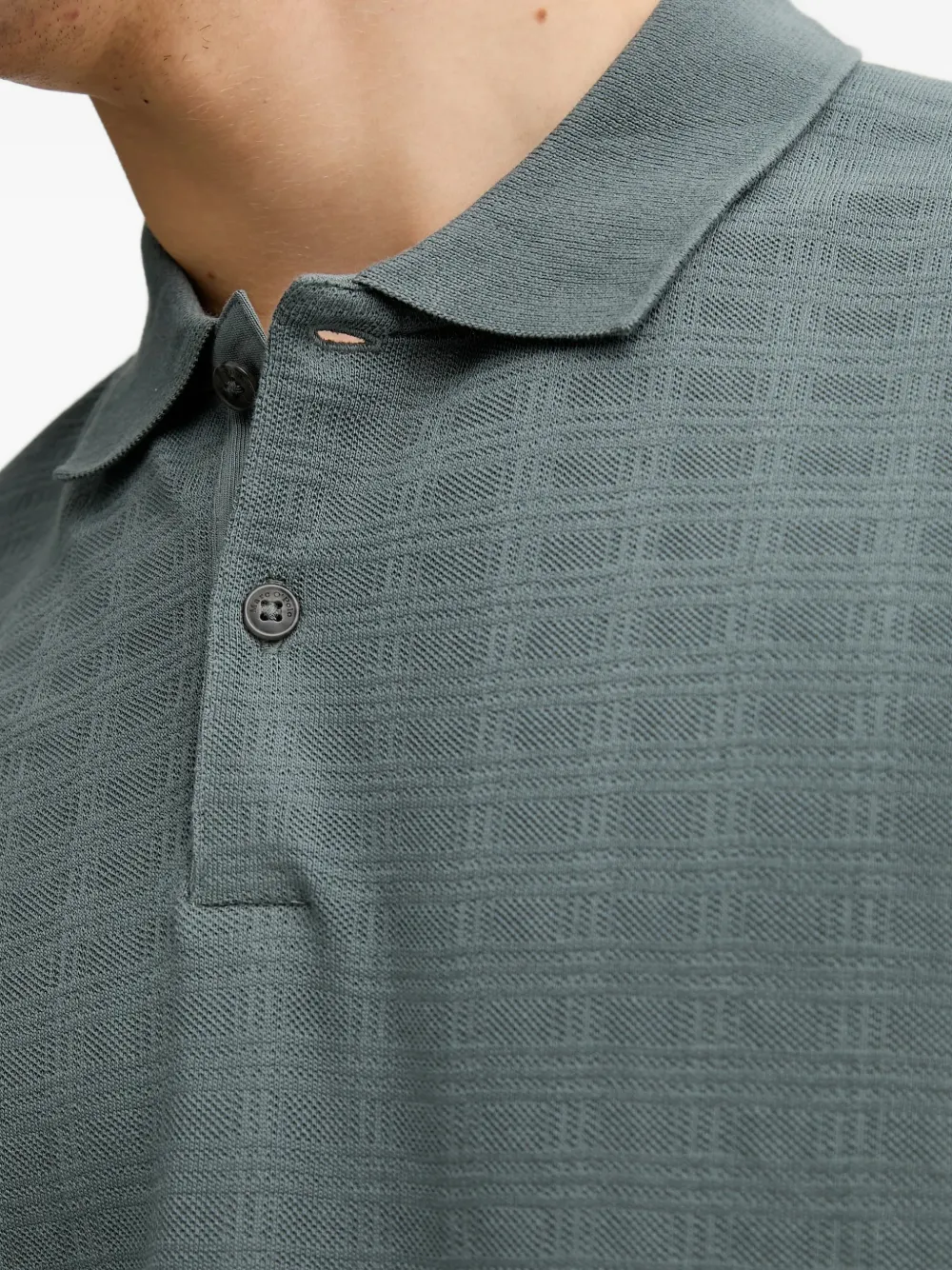 Marc O'Polo Geruit poloshirt Grijs