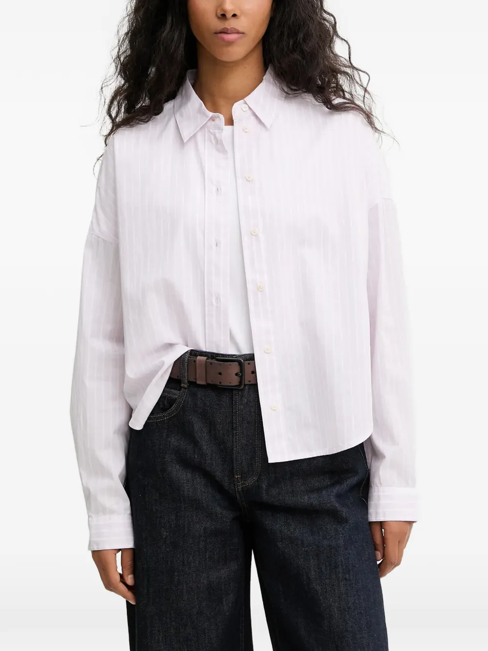 Marc O'Polo vertical-stripe long-sleeve shirt - Rosa