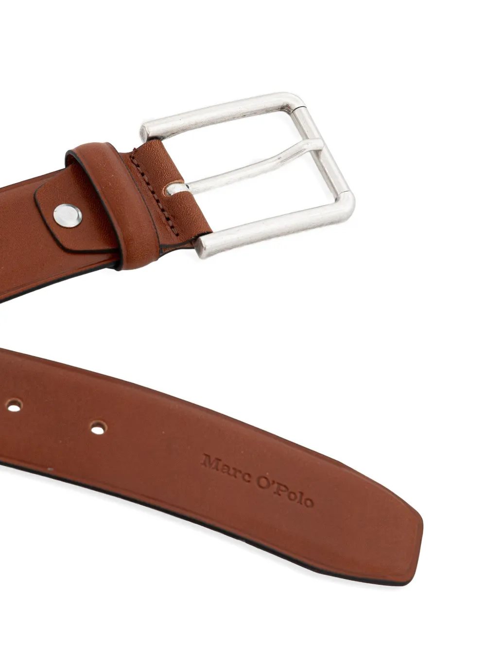 Marc O'Polo Leren riem met logo Bruin