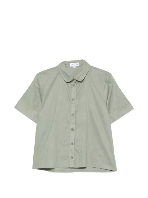 orsina blanket-stitched short-sleeve shirt
