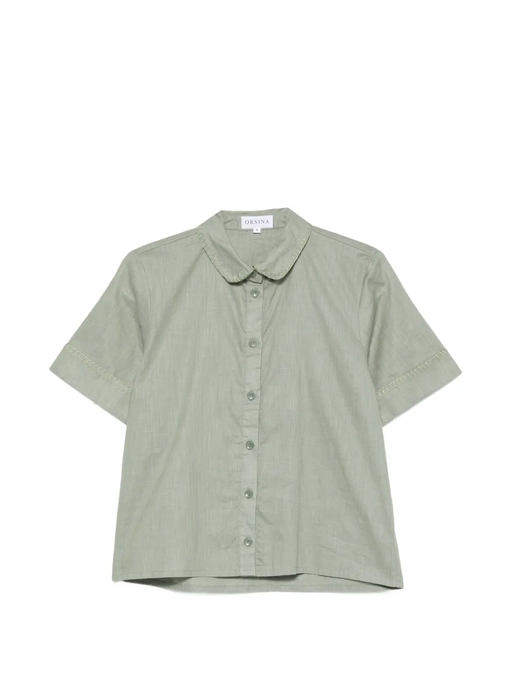 orsina blanket-stitched short-sleeve shirt