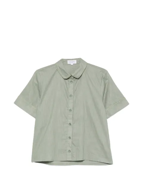 orsina blanket-stitched short-sleeve shirt