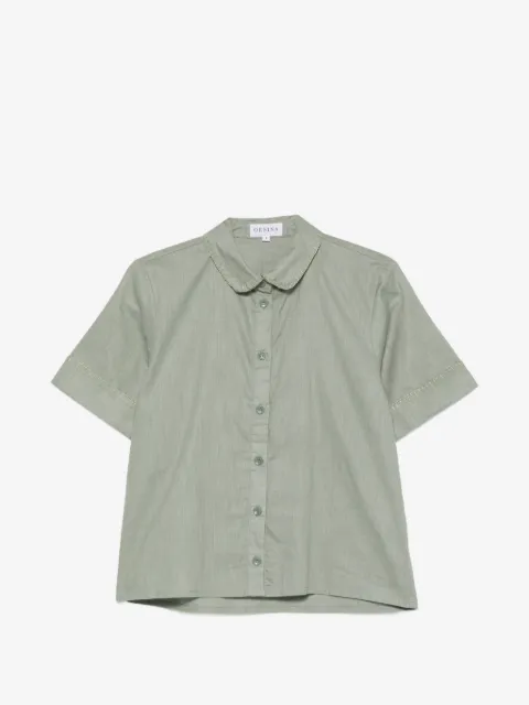 orsina blanket-stitched short-sleeve shirt