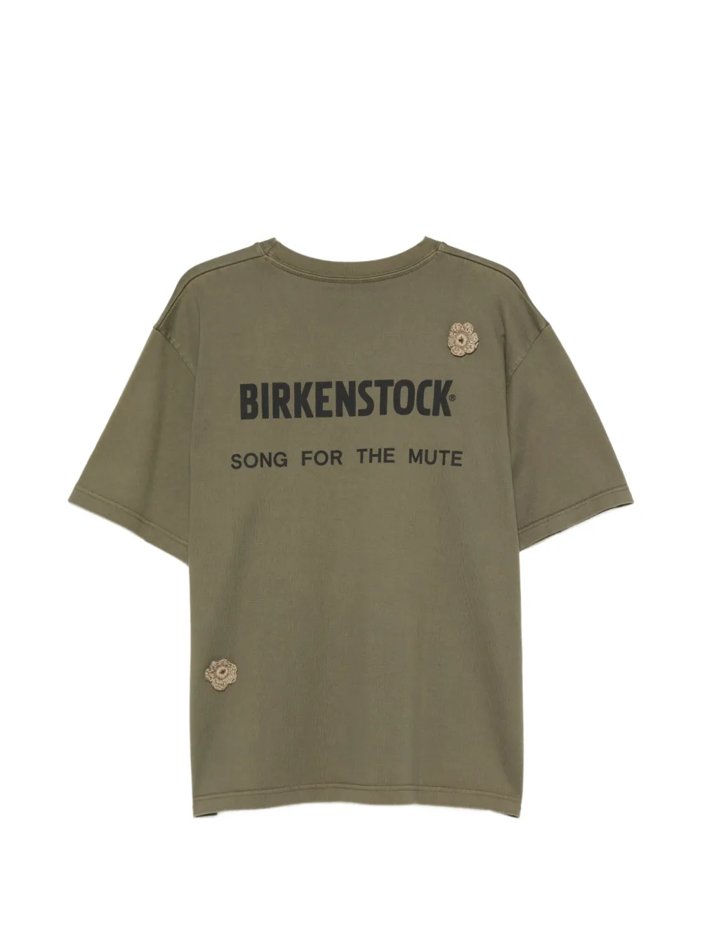 Song For The Mute x Birkenstock T-shirt met bloemenpatch Groen