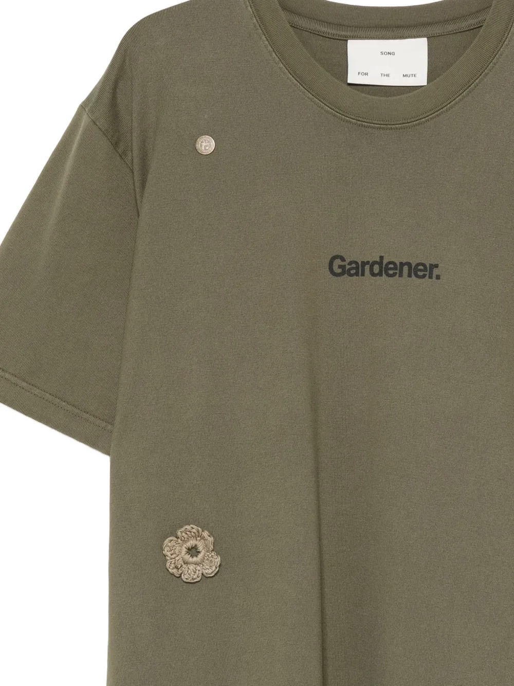 Song For The Mute x Birkenstock T-shirt met bloemenpatch Groen