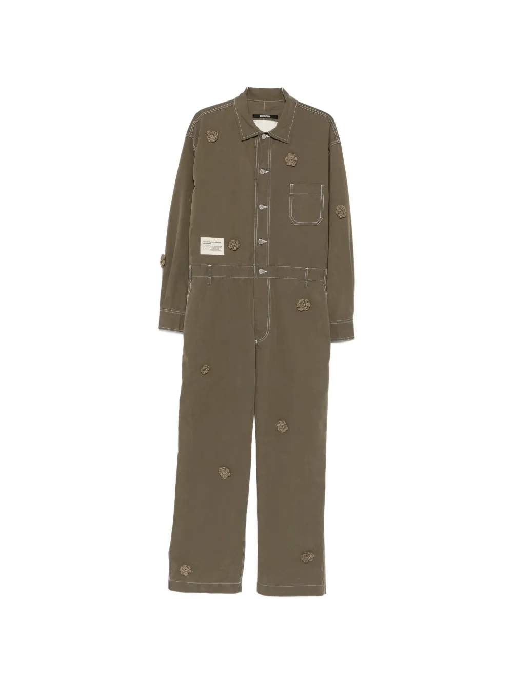 Song For The Mute x Birkensock Gardener crochet-flower jumpsuit - Grün