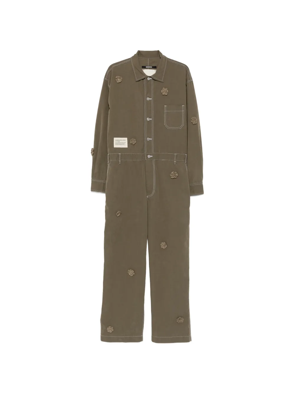 Song For The Mute x Birkensock Gardener crochet-flower jumpsuit - Grün
