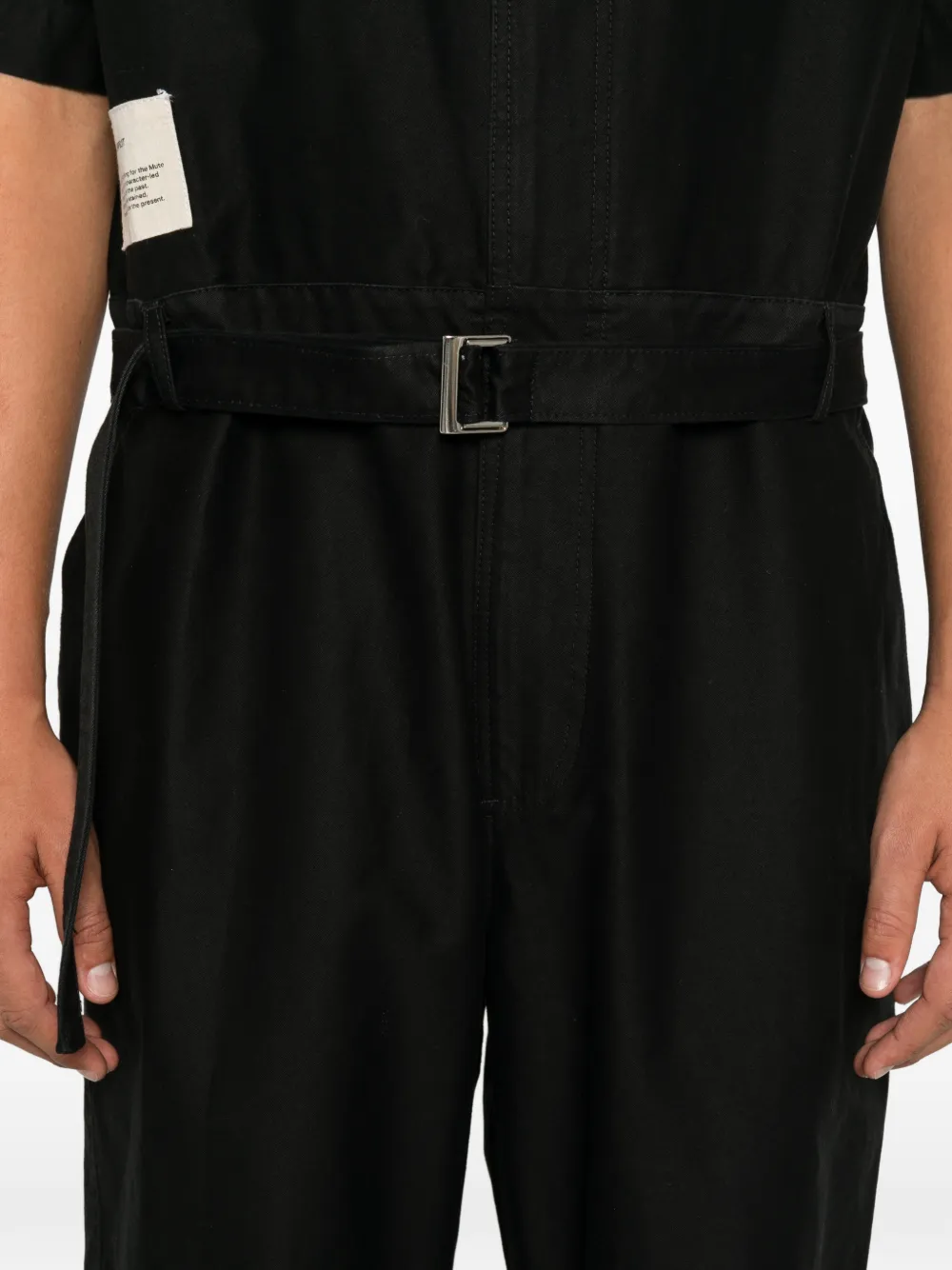Song For The Mute x Birkenstock jumpsuit met ritszak en ceintuur Zwart