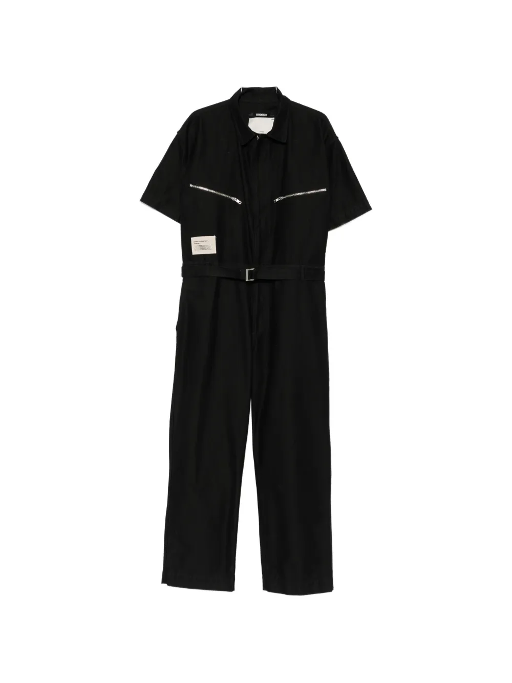 Song For The Mute x Birkenstock belted zip-pocket jumpsuit - Schwarz
