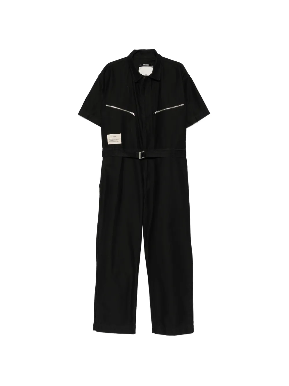 Song For The Mute x Birkenstock belted zip-pocket jumpsuit - Schwarz
