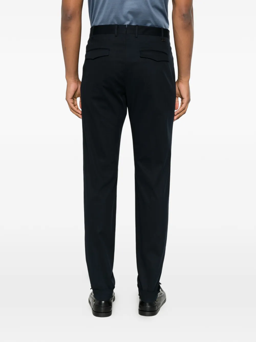 PT Torino Pantalon met geplooide voorkant Blauw