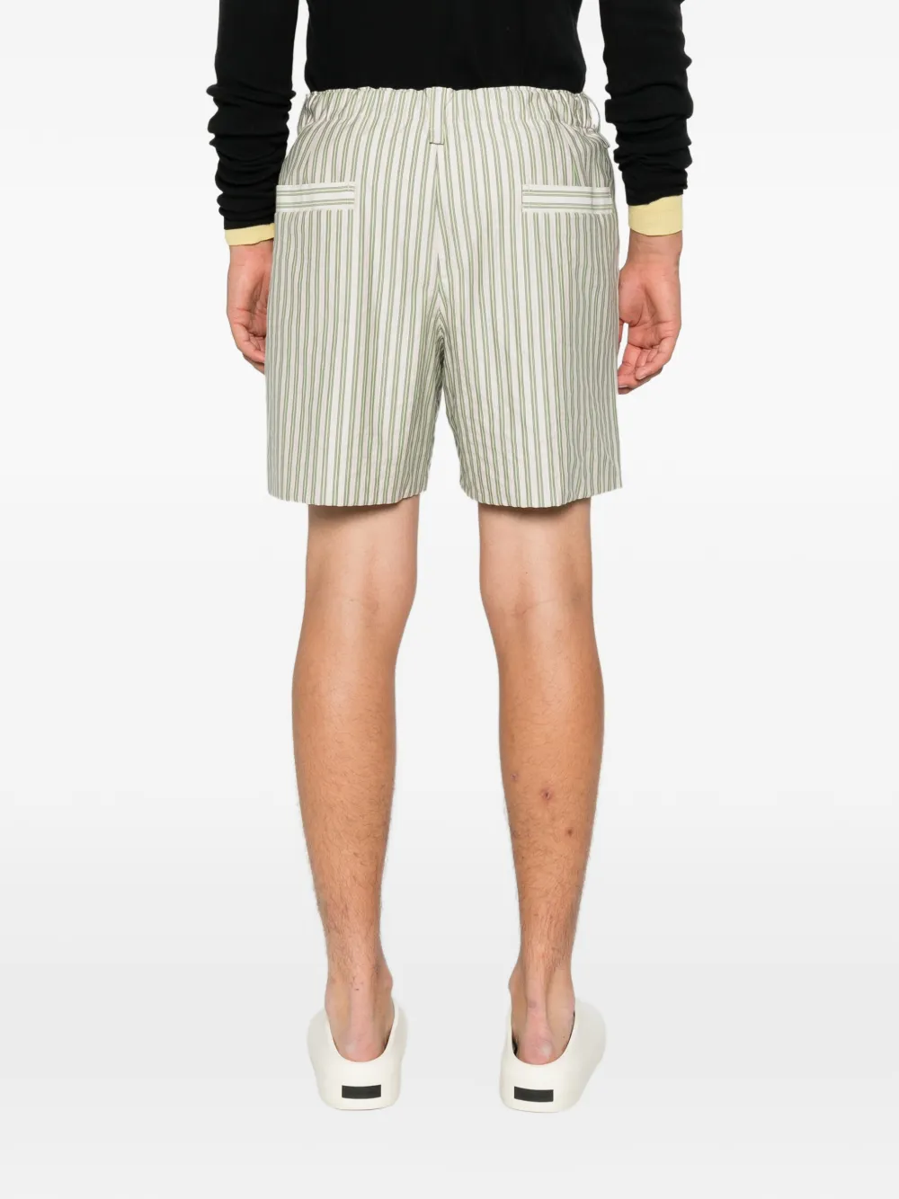 Issey Miyake Gestreepte shorts Groen