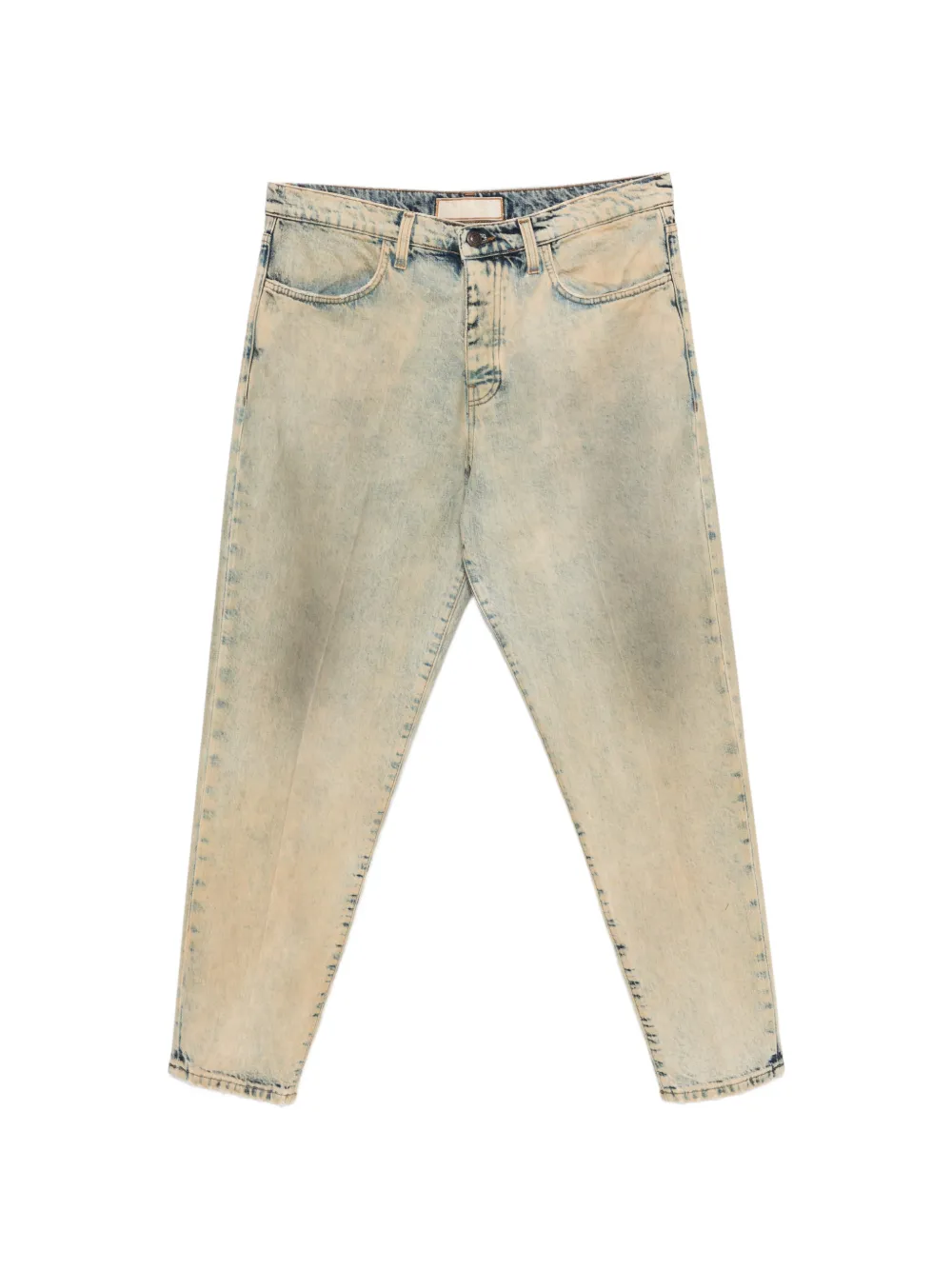 BONHEUR acid-wash tapered jeans - Blu