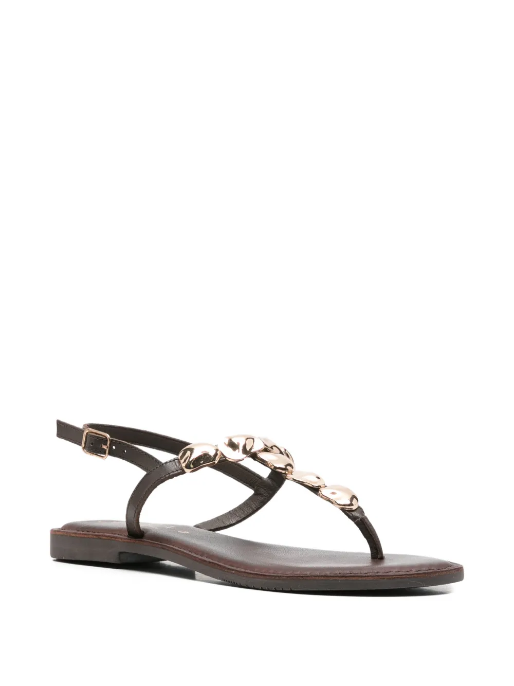 Carmela Leren sandalen Bruin