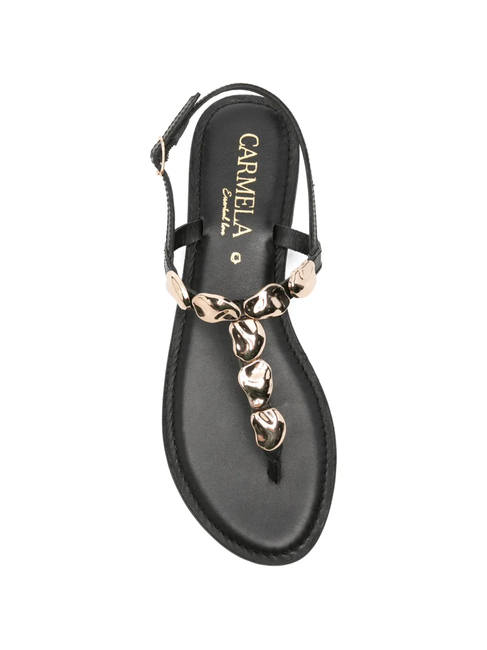 Carmela Leren sandalen Zwart