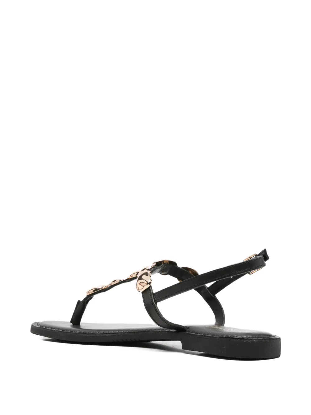 Carmela Leren sandalen Zwart